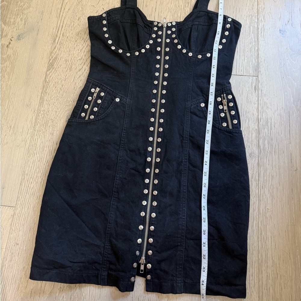Black Studded Denim Dress